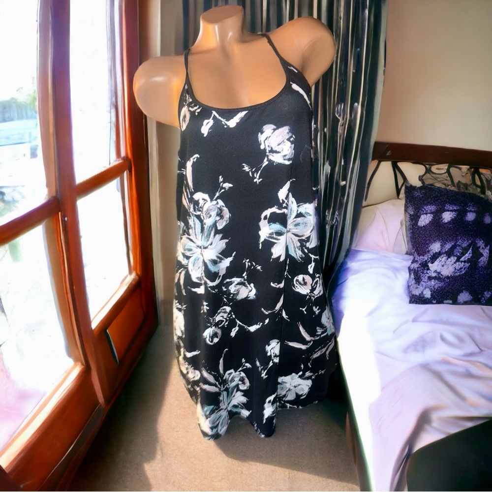 Gilligan & O’Malley Sleepwear l Black Lacey Racerback Nightie, PJ l Plus l EUC